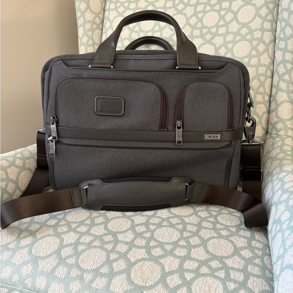 TUMI Charcoal Gray Briefcase